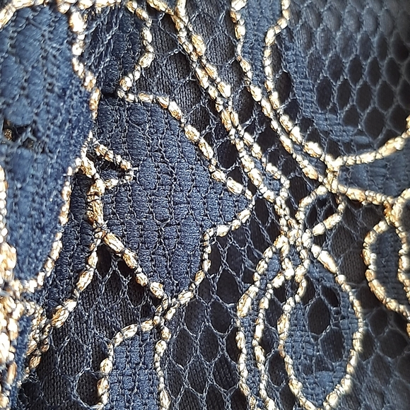 Alex Evenings 3 Piece Navy Blue and Gold Set Size 16p - Picture 3 of 5